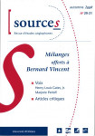 SOURCEs 20-21 Mélanges offerts à Bernard Vincent